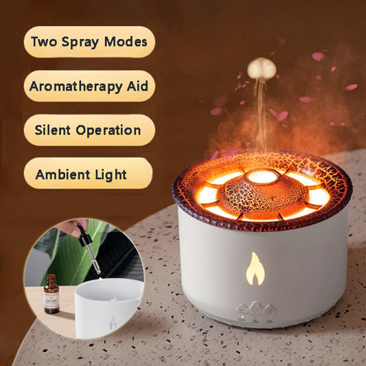 Volcano Diffuser with Flame and Jellyfish Effects