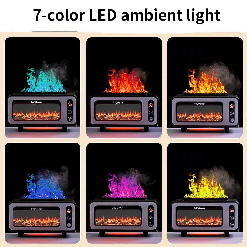 Fireplace Flame Diffuser, 200ml with 7 Colours