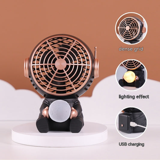 Astronaut Desk Fan, Rechargeable with 3 Speeds