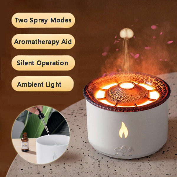Volcano Diffuser with Flame and Jellyfish Effects