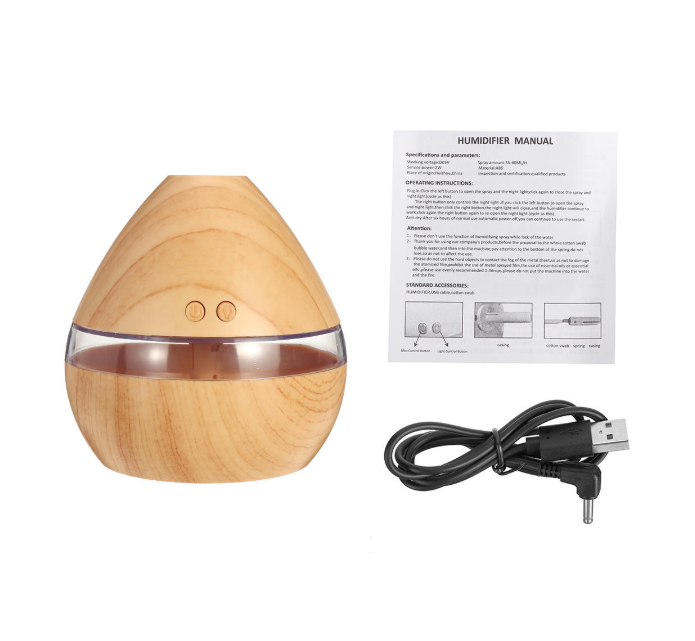 Diffuseur grain de bois 300 ml avec minuteur, moins de 30 dB