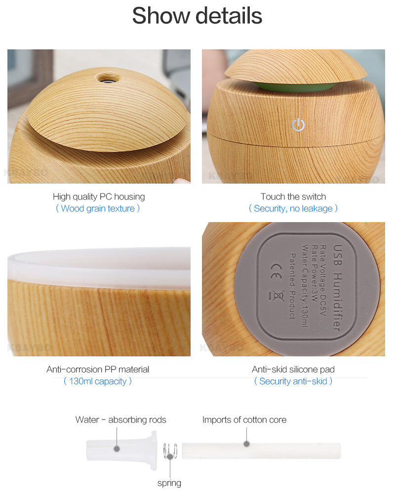 Diffuseur compact imitation grain de bois, certifié CE