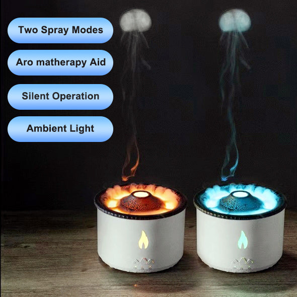 Volcano Diffuser with Flame and Jellyfish Effects