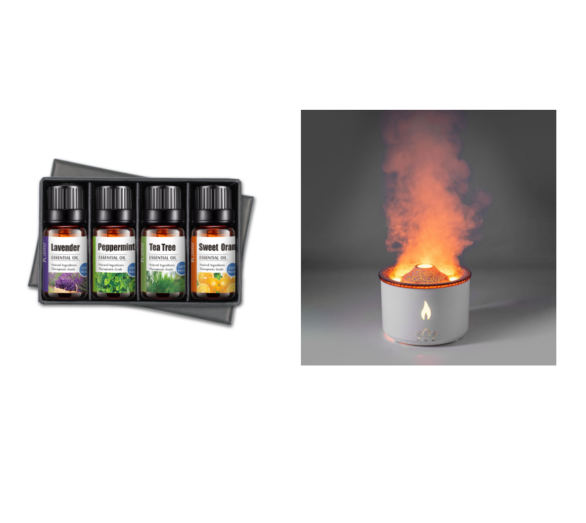 Volcano Diffuser with Flame and Jellyfish Effects