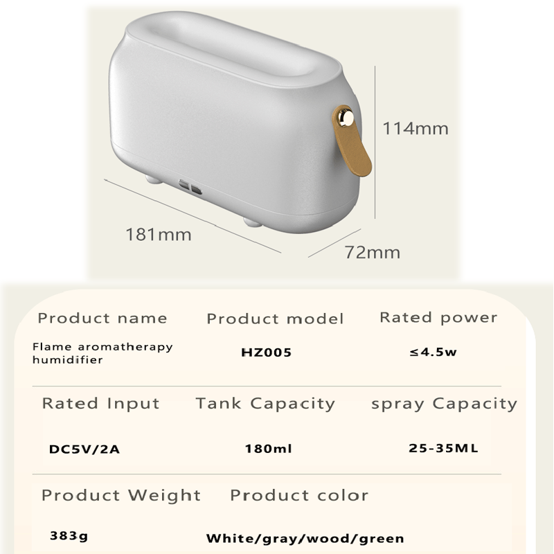 Flame Diffuser with Three Light Colours, 180ml